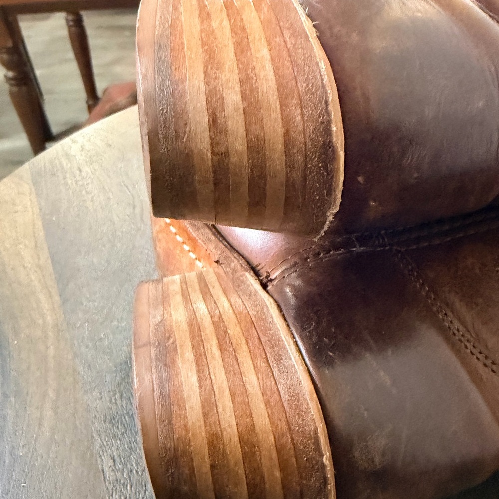 Frye Austin Flower Cutout Leather Campus Boots - Picture 7 of 9